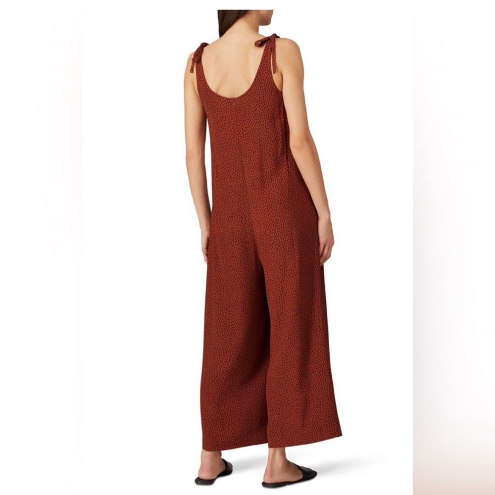ELK Oens Jumpsuit Animal Print Sleeveless V-Neck Wide Leg Copper Brown